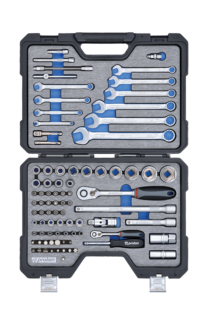Steckschlüsselsatz Proton F-86M 1/4" + 1/2", 86-teilig, in Profi Qualität mit Schaumstoffeinlage und hochwertigem Koffer