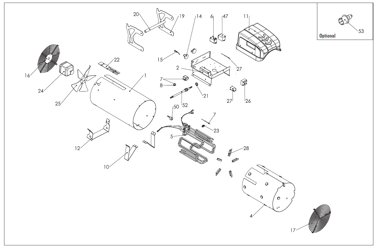 Turbo Elektroheizer Profi-Line EK 10 C, rund, mit Kabel und Stecker