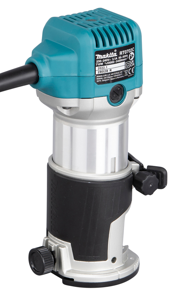 Elektrische Einhandfräse / Kantenfräse , 710 W, Makita RT0702CJ