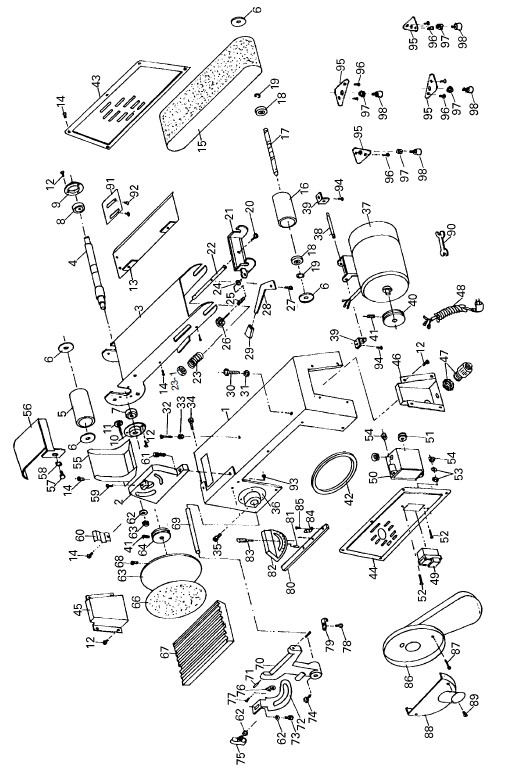 Band-Tellerschleifer Proton BTS-200M, Band 100 x 915 mm, Schleifteller 200 mm