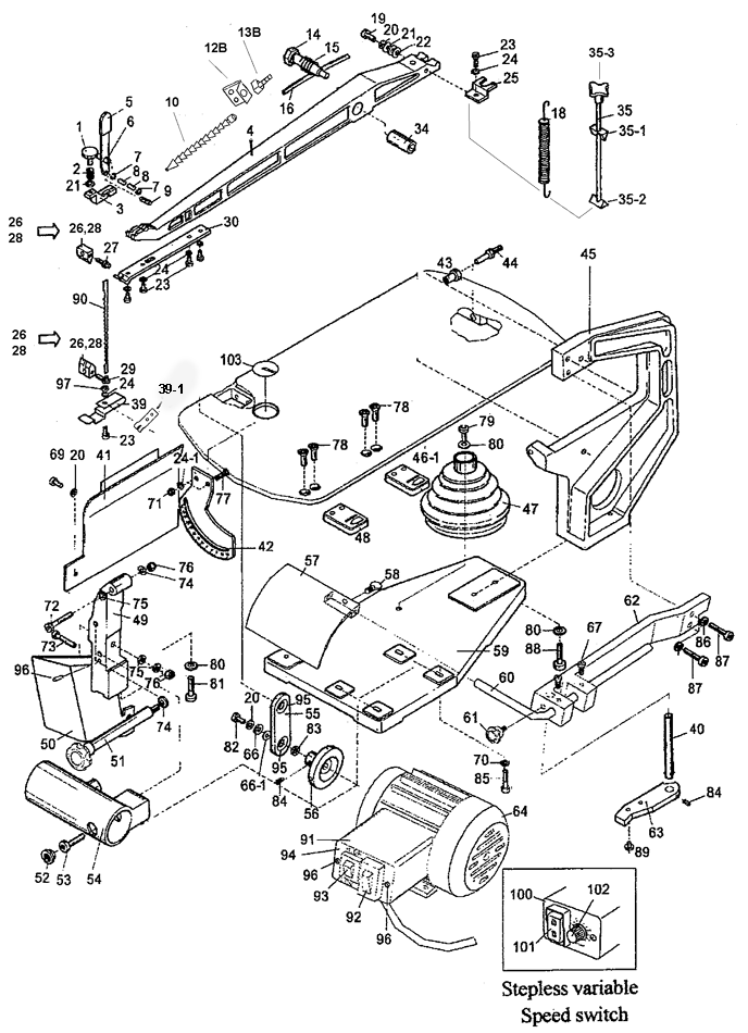 Dekupiersäge Proton FS-460VM, stufenlose Geschwindigkeit, Schnitthöhe 60 mm