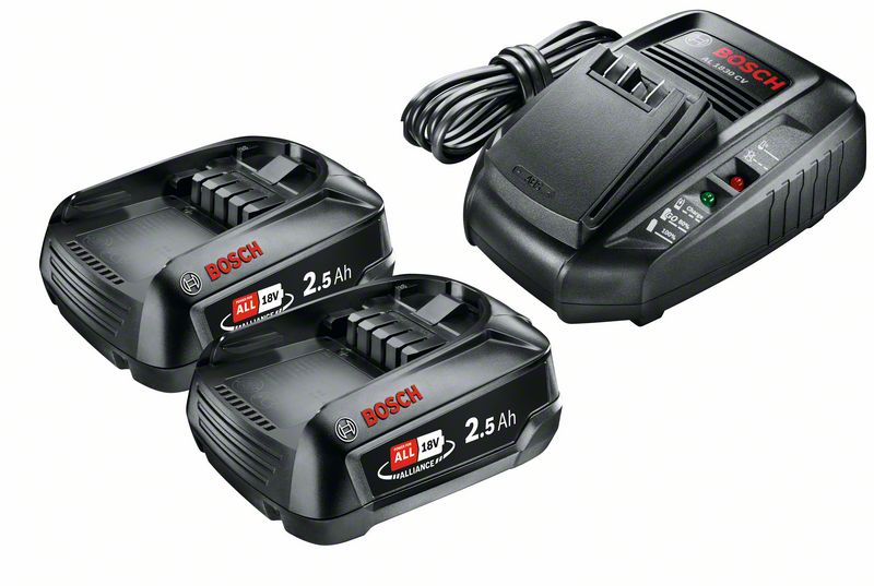 Systemzubehör 18 Volt Lithium-Ionen Starter-Set 18 V (2 x 2,5 Ah + AL 1830 CV) Bosch