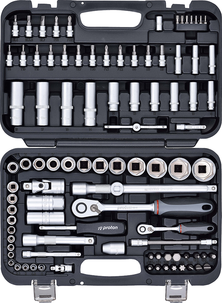 Steckschlüsselsatz Proton P-94C 1/4" + 1/2", 94-teilig, im Kunststoffkoffer