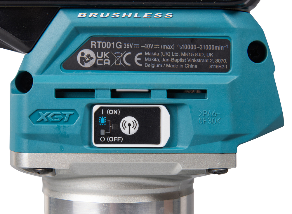 Akku-Einhandfräse / Kantenfräse XGT, Makita RT001GM205