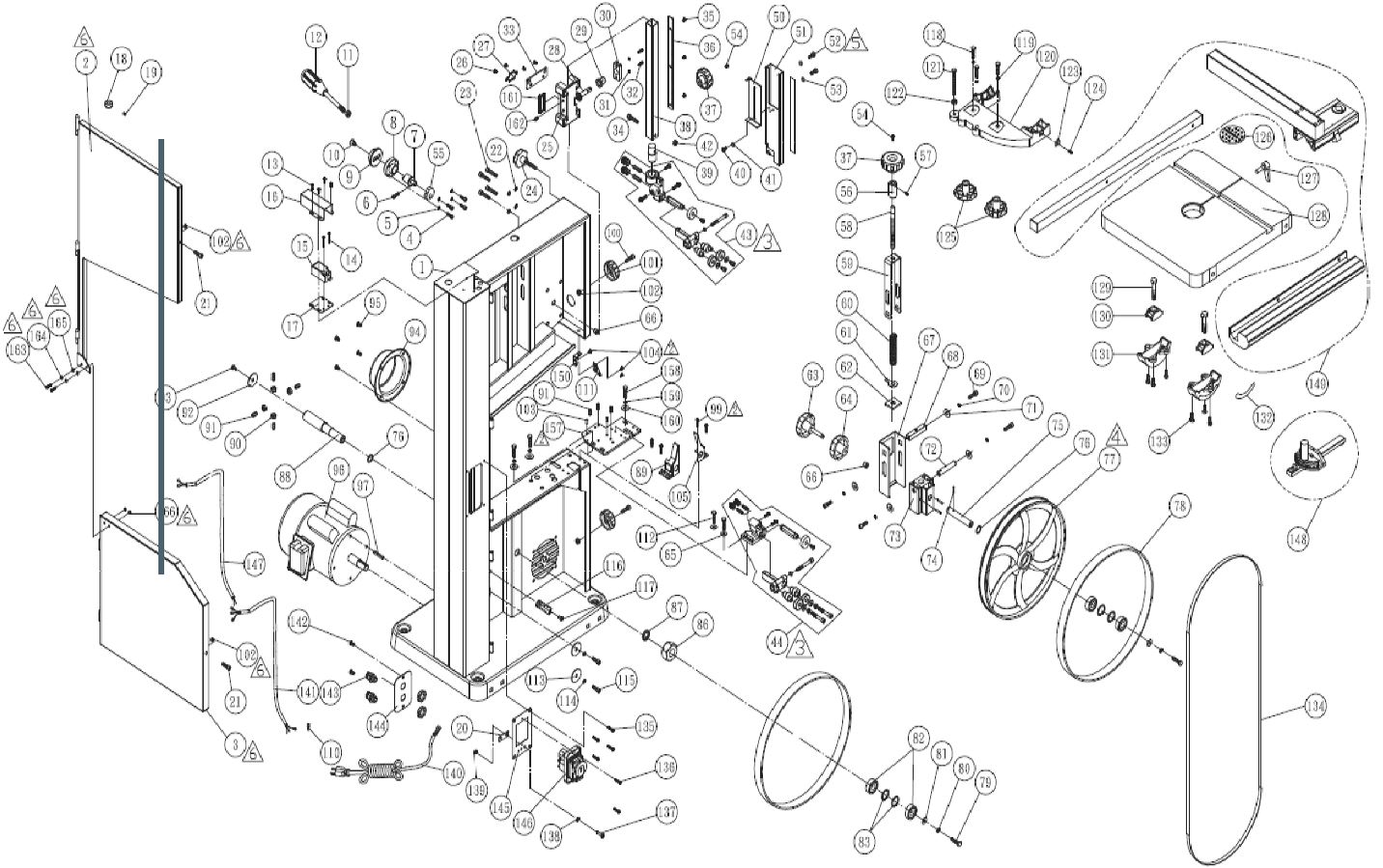 Holzbandsäge Proton HBS-356M, 0.55 kW, 230 V, Bandrad ø 356 mm