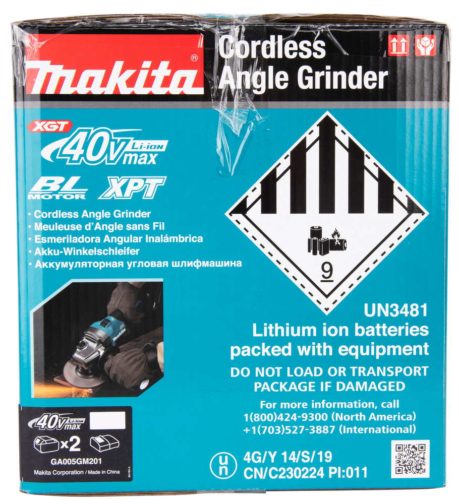 Akku-Winkelschleifer XGT, Makita GA005GM201