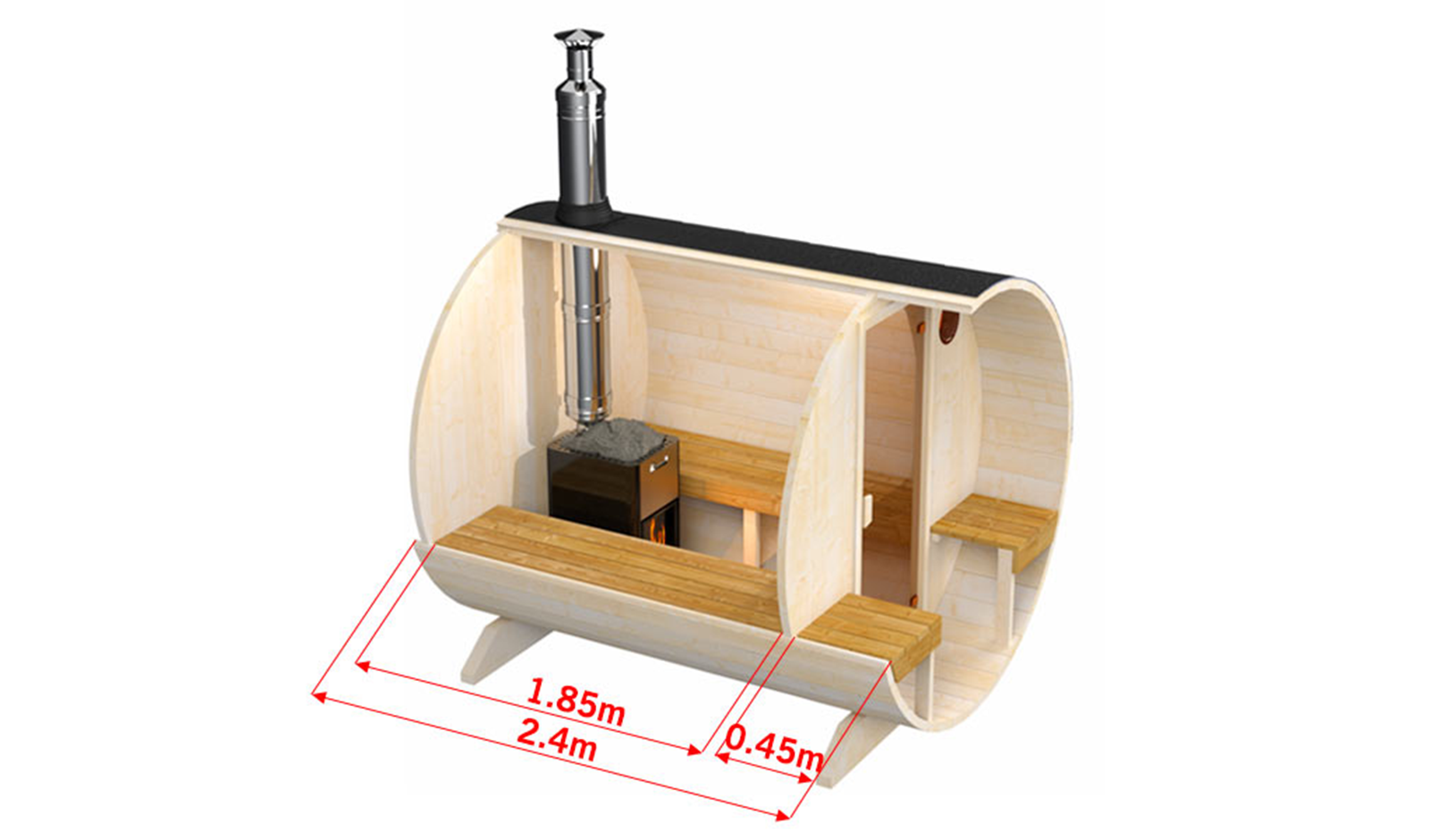 Fasssauna Thermo Pinie 6