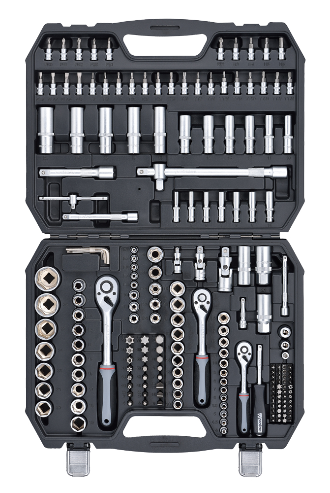 Steckschlüsselsatz Proton Basic P-200C 1/4"+ 3/8" + 1/2", 200-teilig,  im Kunststoffkoffer