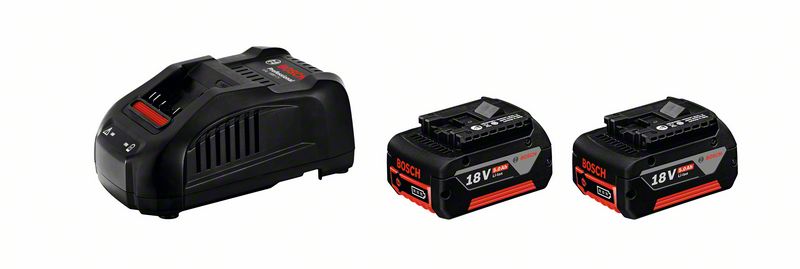 Akku Starter-Set: 2 x GBA 18 Volt, 5.0 Ah und GAL 1880 CV Bosch