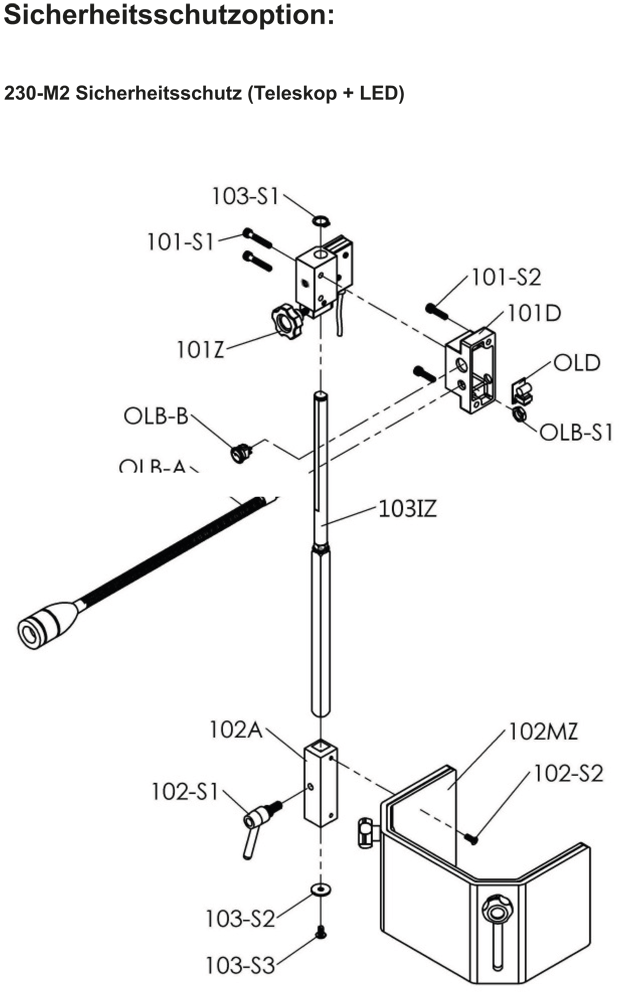 Säulenbohrmaschine Proton BMS-3018T, LED-Arbeitsleuchte und Schnellspannbohrfutter 1 -16 mm