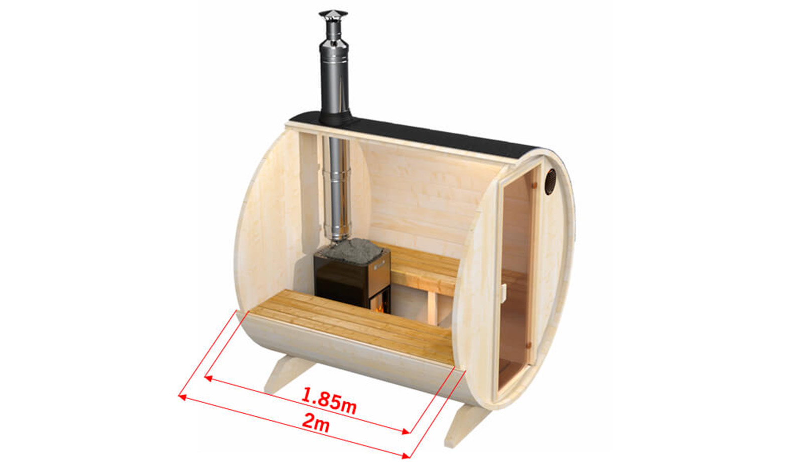 Fasssauna Thermo Pinie 4