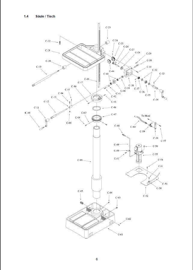 Säulenbohrmaschine Proton BMS-42VT, LED-Arbeitsleuchte und Schnellspannbohrfutter 1 -16 mm