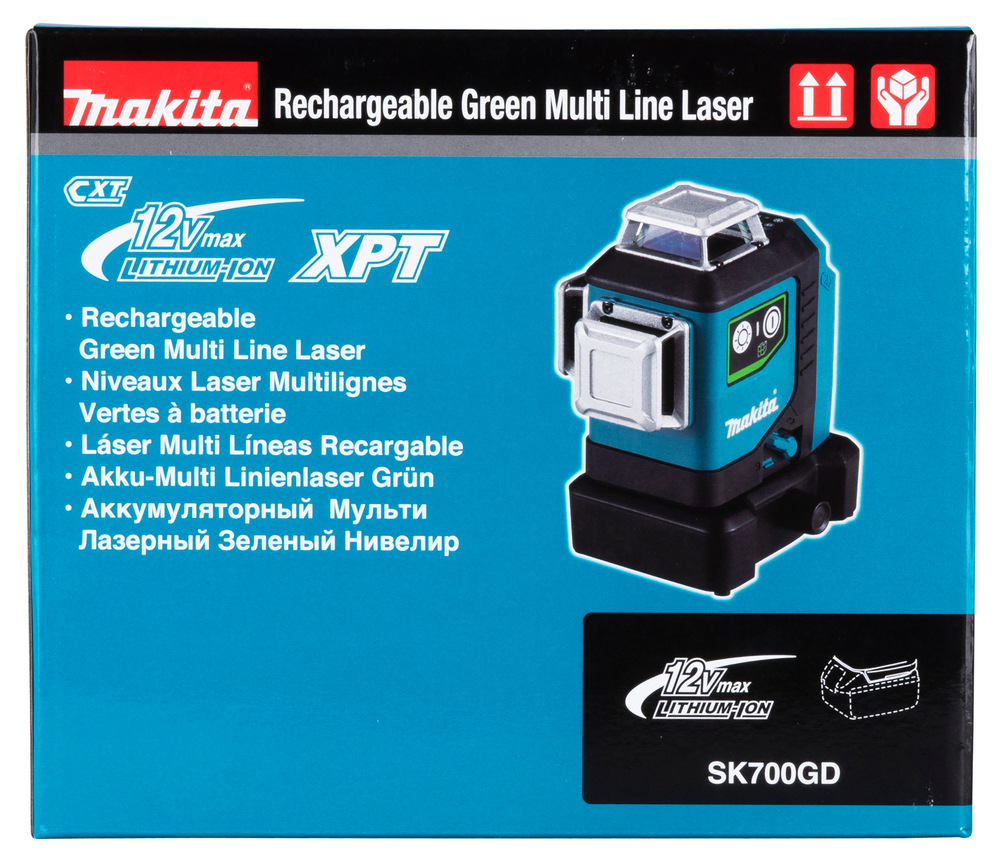 Akku-Kreuz Linienlaser grün 360° 12V, Makita SK700GD