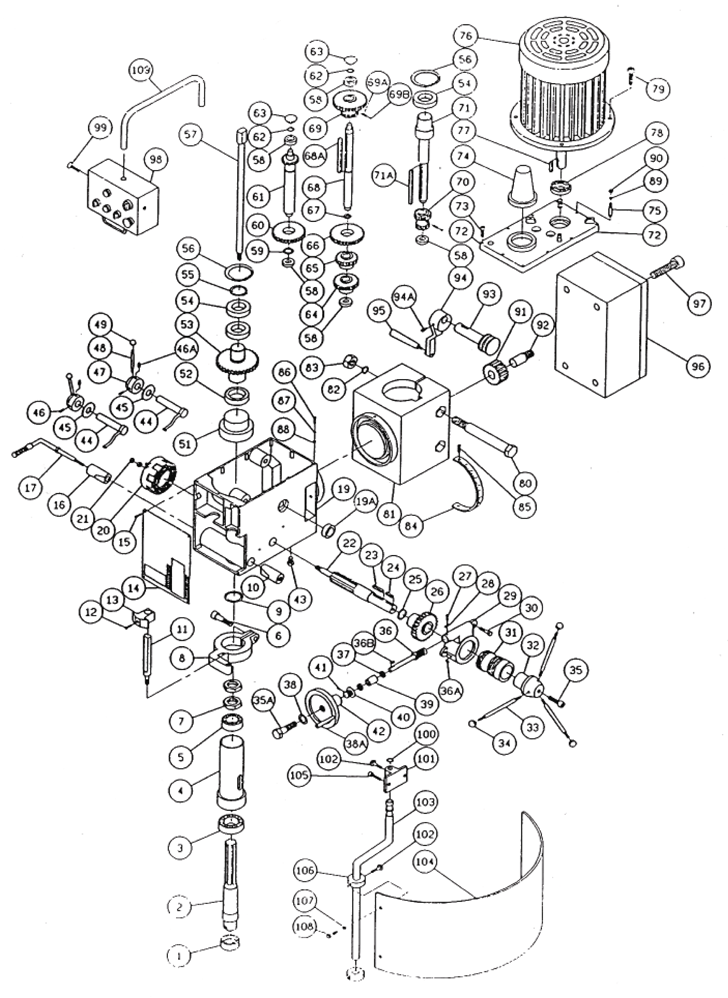 Bohrfräsmaschine Proton BF-3212T, mit schwerem Standfuss